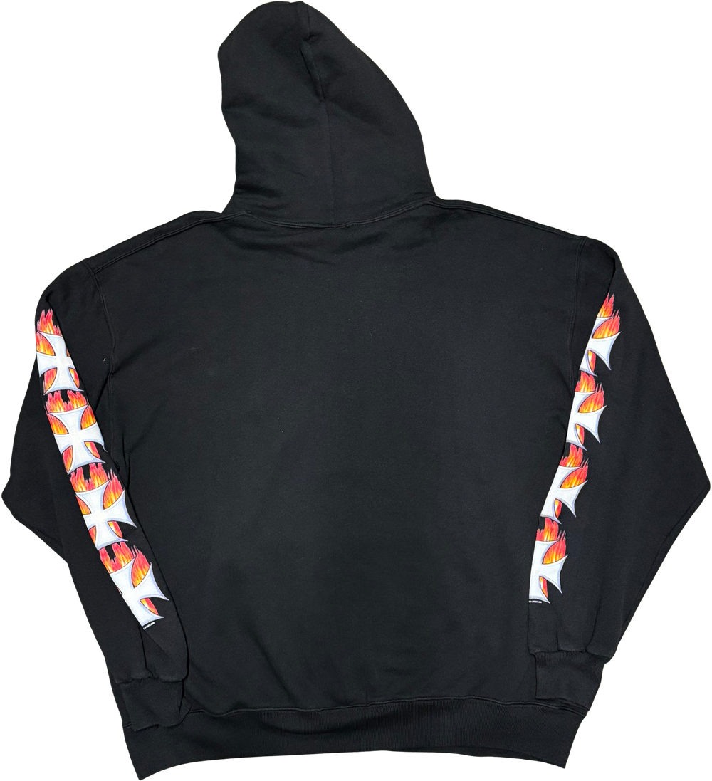 West Coast Choppers 'Flame Logo' Vintage Black Hoodie