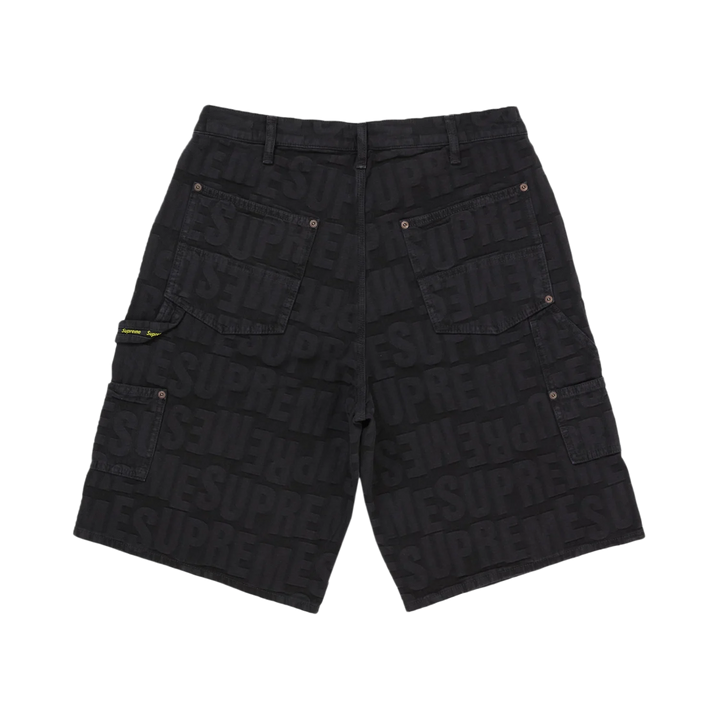 Supreme Repeat Jacquard Double Knee Denim Short Black