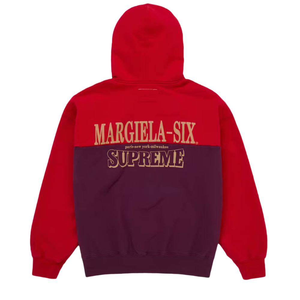 Supreme MM6 Maison Margiela Eagle Zip Up Hooded Sweatshirt Red