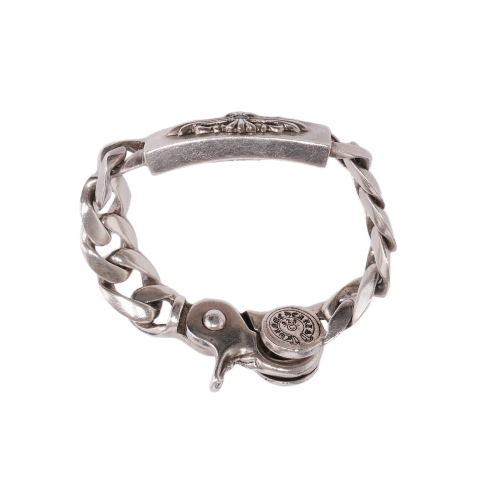 Chrome Hearts 'Blue Sapphire' Floral ID Cuban Clasp Bracelet
