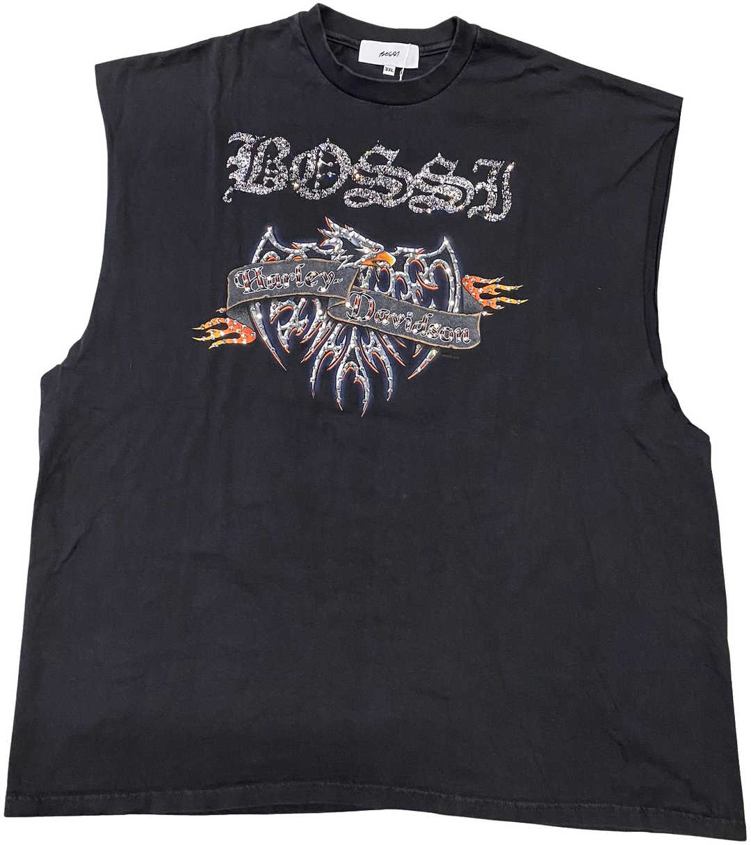 Bossi 'Las Vegas Cyle' Harley Davidson Vintage Cutoff Tee