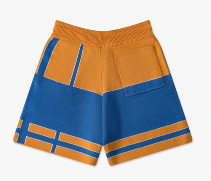 Rhude 'Palm' Mustard/Blue Knit Shorts