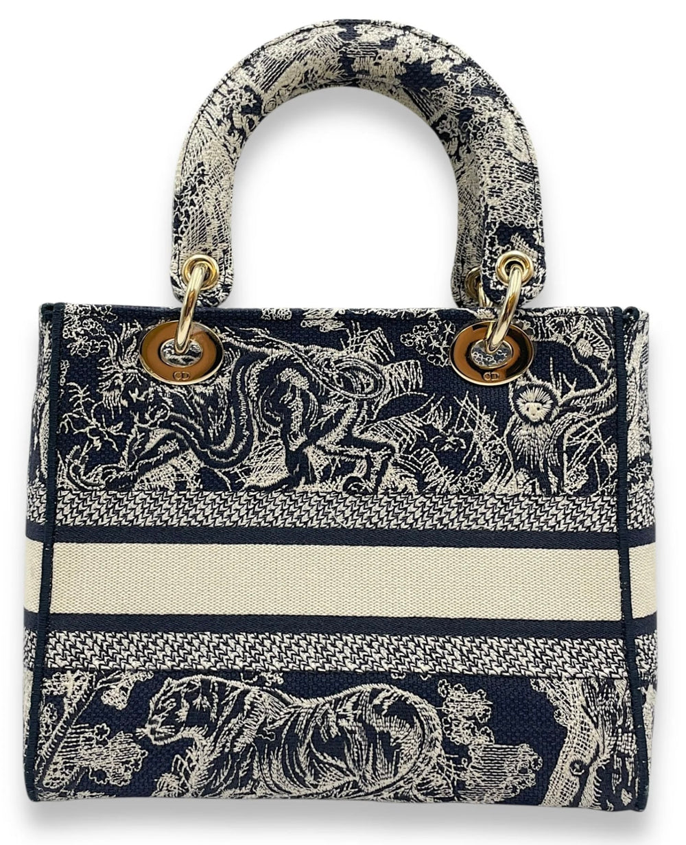 Dior Bleu Canvas Medium Lady Dior