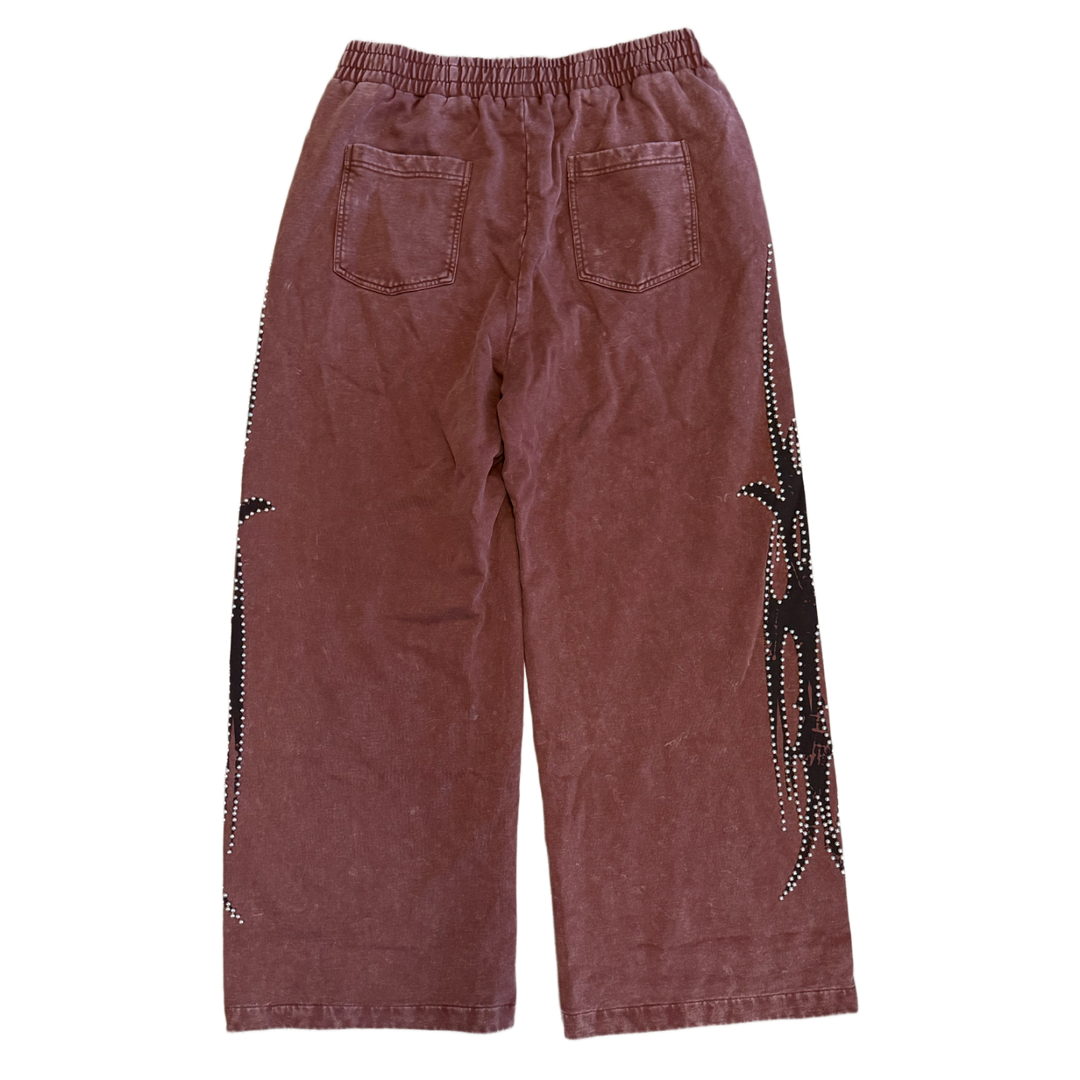 Chew Forever 'Brown' Studded Sweatpants