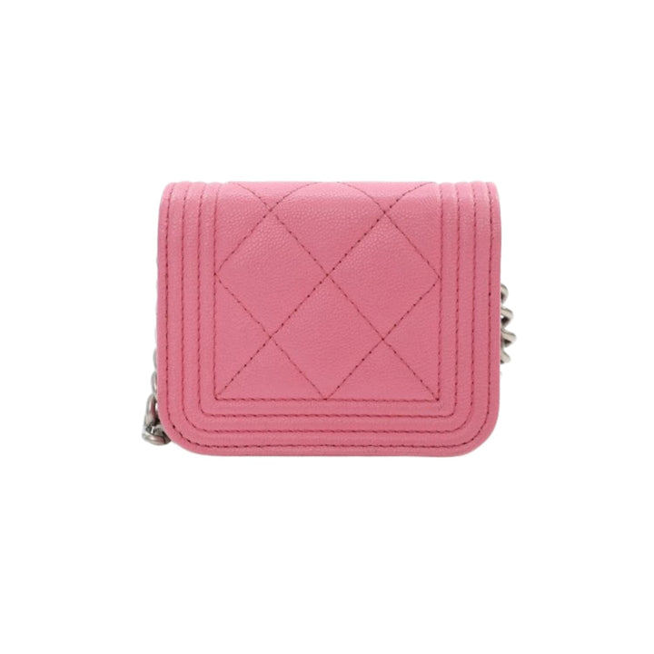 Chanel 'Boy Flap Chain' Light Pink Belt Bag Quilted Caviar