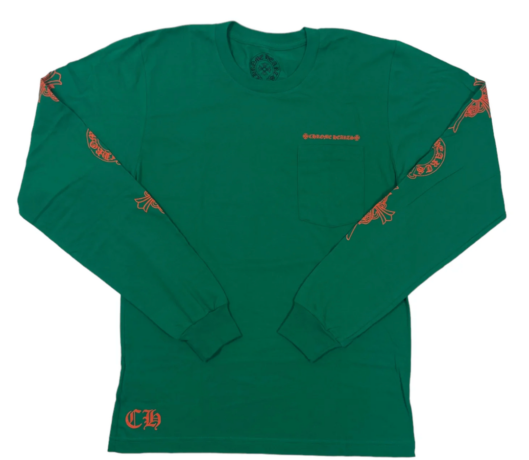 Chrome Hearts 'Orange Horse Shoe' Longsleeve Tee