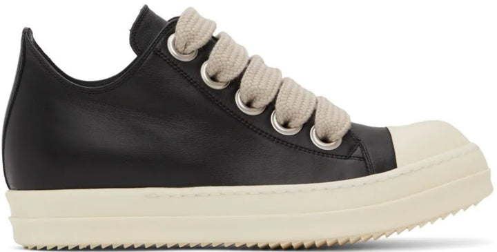 Rick Owens Black 'Jumbo Lace' Low Sneakers