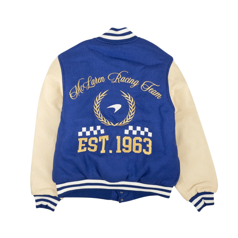 Rhude Mclaren 'Blue' Varsity Bomber Jacket