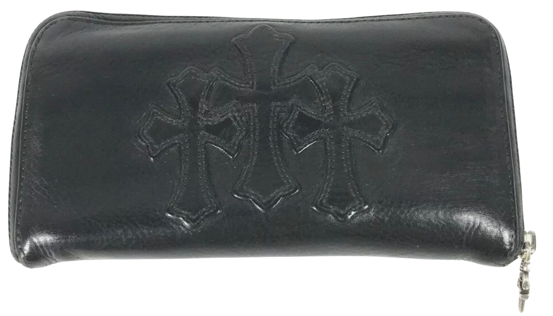 Chrome Hearts 'Black' Triple Cross Leather Wallet
