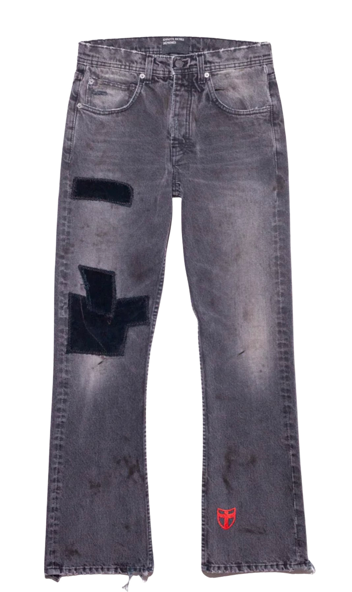 Enfants Riches Déprimés Patchwork 'Black' Flare Jeans