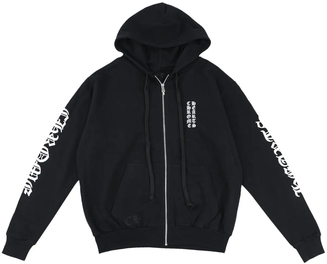 Chrome Hearts 'Vertical Logo' Zip Up Hoodie