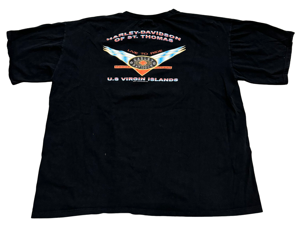 Harley Davidson 'Virgin Islands' Vintage Black Tee