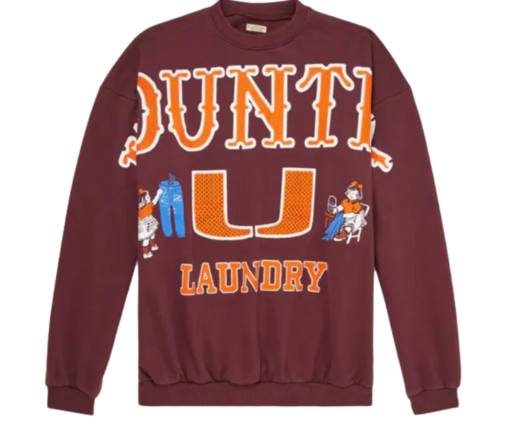 Kapital 'Big Kountry' Jersey Burgundy Crewneck