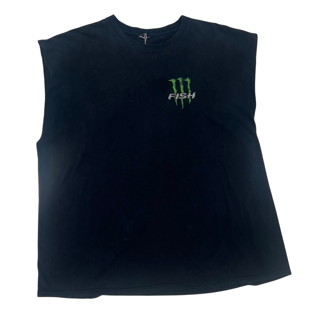 Monster 'Fish' Black Vintage Cutoff Tee