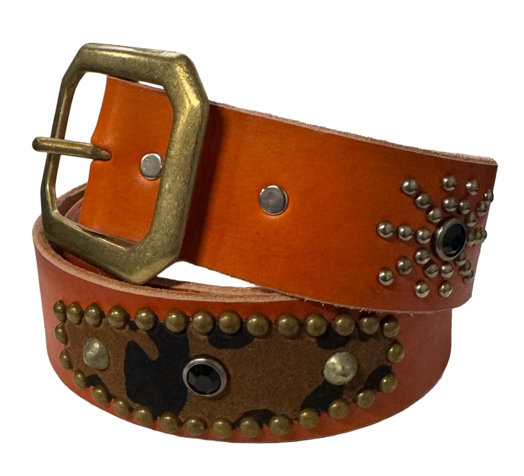 Studded 'Camo Sun' Orange Belt