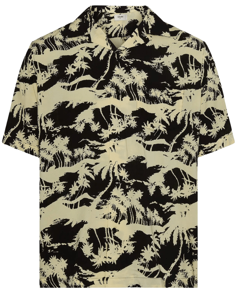 Celine Hawaiian Shirt Black Paille