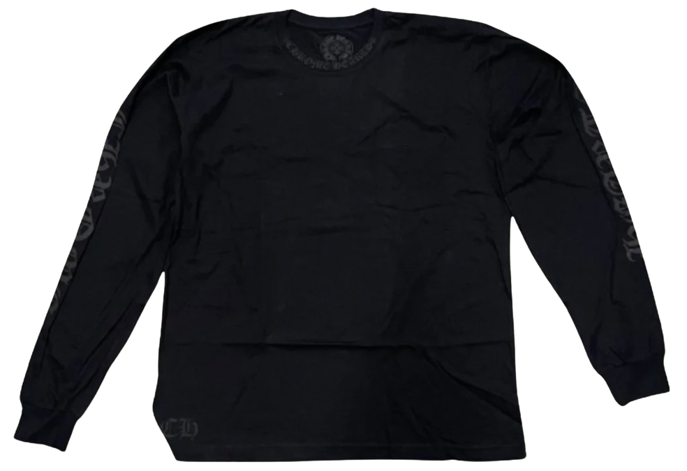 Chrome Hearts 'Collar Logo' Black/Black Longsleeve Tee