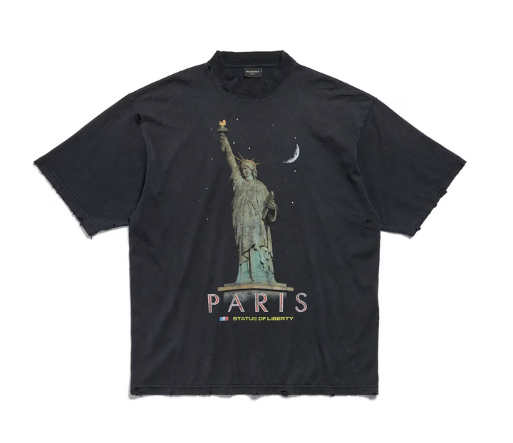 Balenciaga 'Paris Liberty' Black Tee