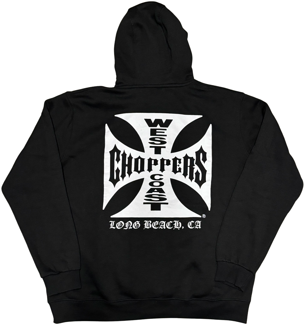 West Coast Choppers 'Cross Logo' Vintage Black Hoodie