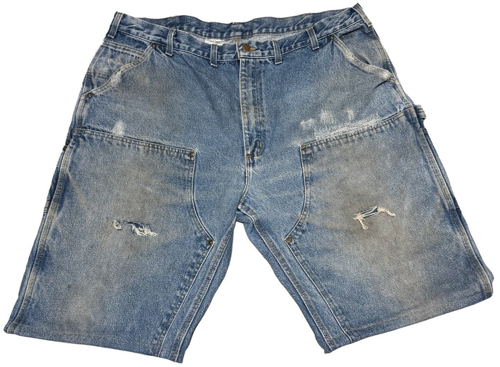 Carhartt 'Blue Denim' Distressed Double Knee Carpenter Shorts