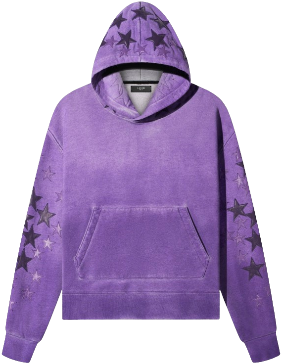 Amiri 'Star Sprayed' Purple Hoodie