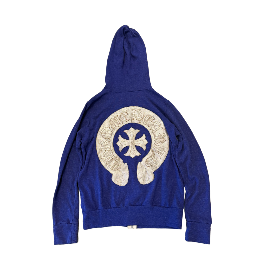 Chrome Heart 'Silver Horseshoe' Women's Purple Zip Up Hoodie