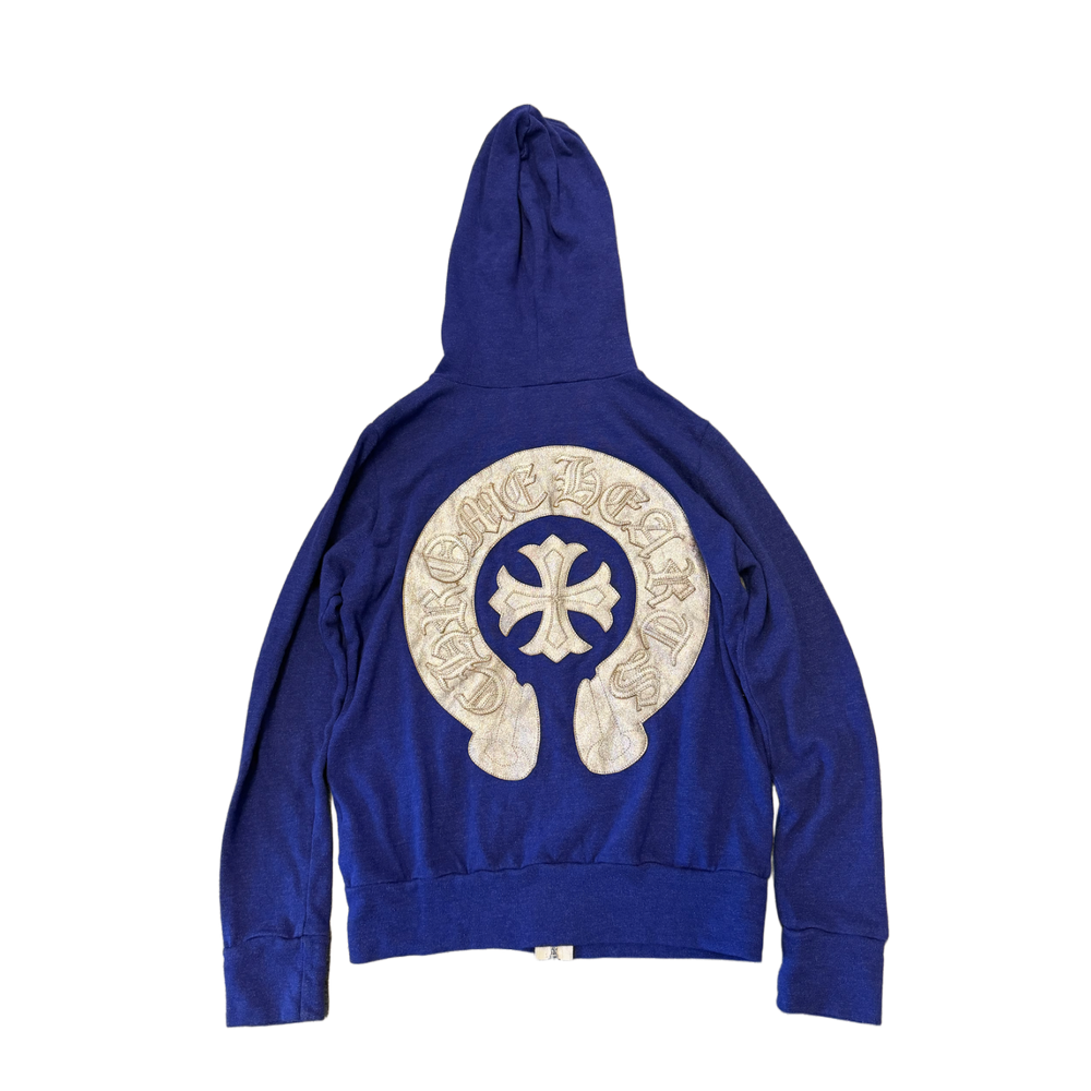 Chrome Heart 'Silver Horseshoe' Women's Purple Zip Up Hoodie
