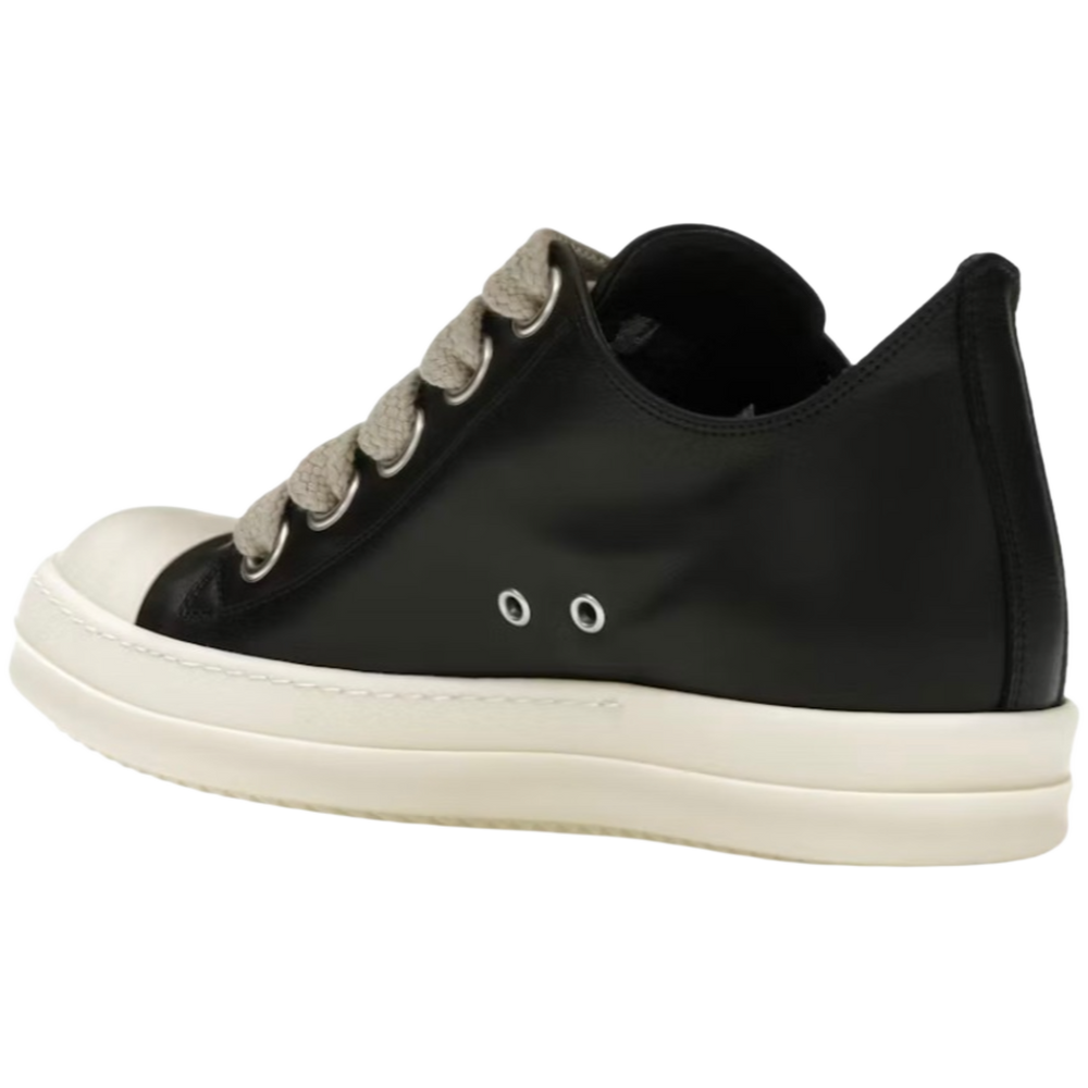 Rick Owens Black 'Jumbo Lace' Low Sneakers