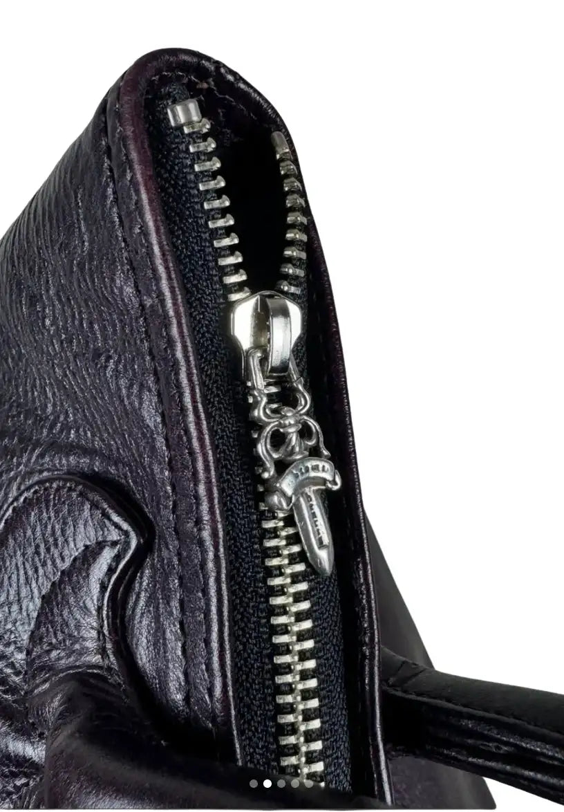 Chrome Hearts Dark Wine Leather Purse