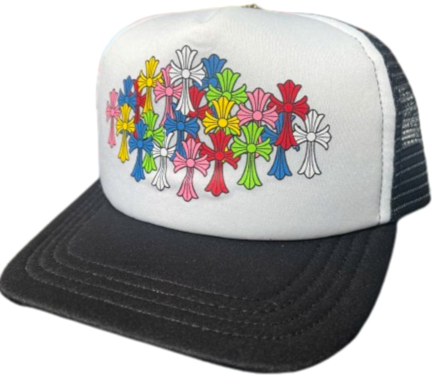 Chrome Hearts 'Multicolor Cross' White Trucker Hat
