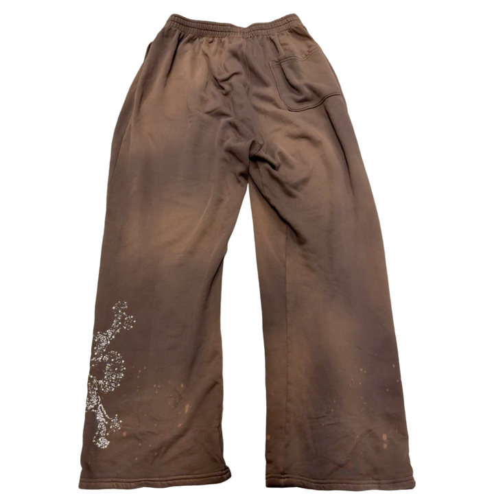 Bossi 'Skull & Bones' Washed Brown Sweatpants