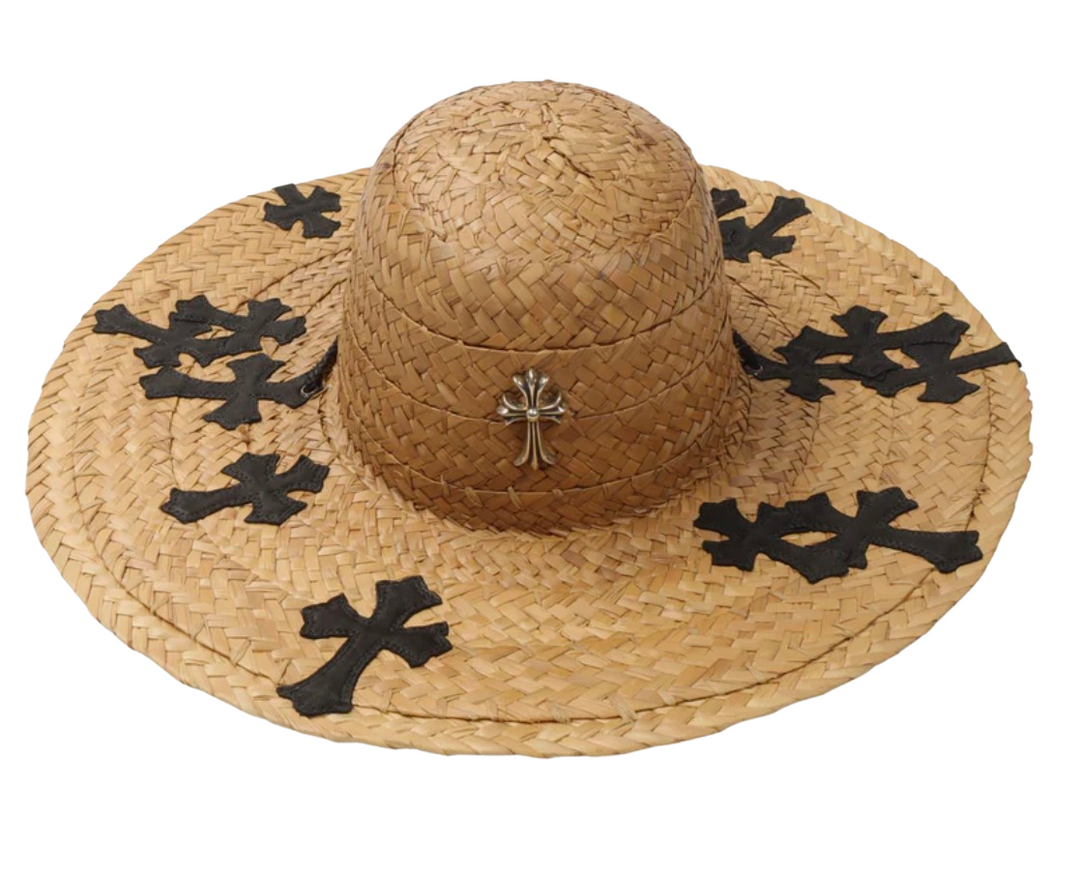 Chrome Hearts '14 Leather Patch' Straw Hat