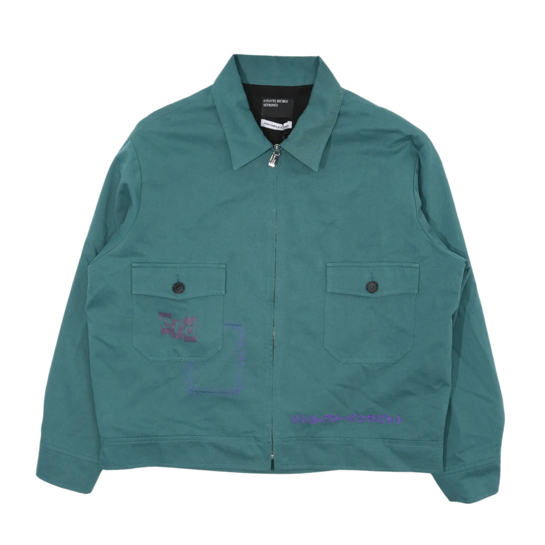 Enfants Riches Déprimés 'Bunny Mechanics' Teal Zip Up Jacket