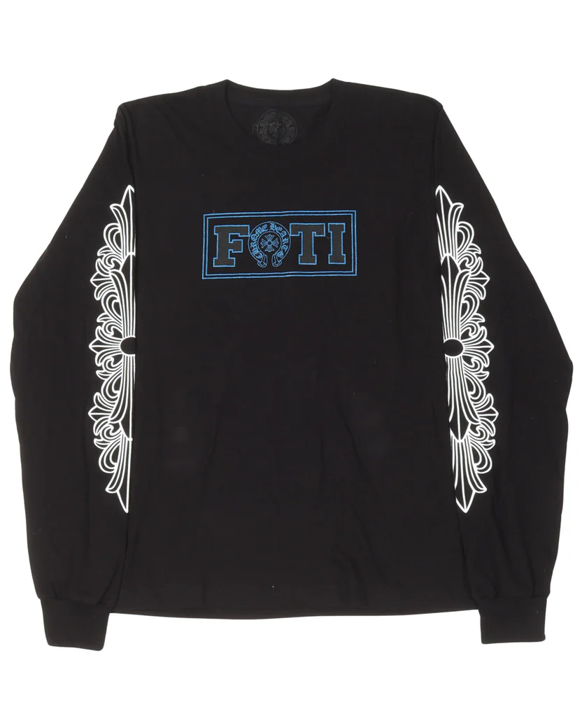 Chrome Hearts Foti 'Blue Wings' Floral Long Sleeve Tee