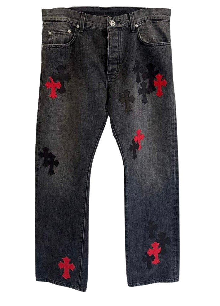 Chrome Hearts '26 Patch' Black Jeans