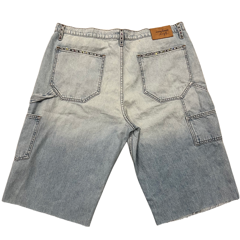 Bossi 'Multi-Color Studded' Light Wash Denim Shorts