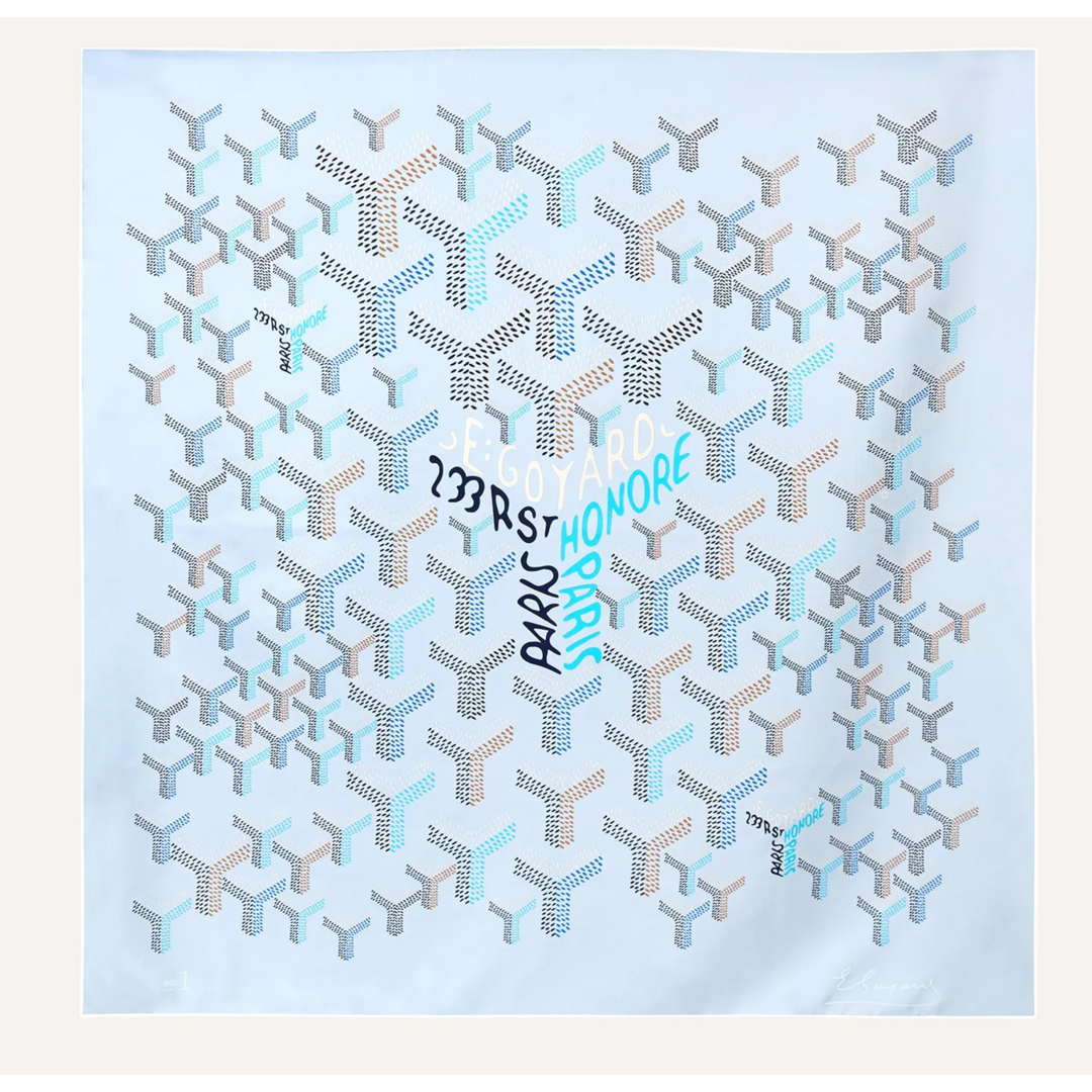 Goyard No.1  'Polar Blue Silk' Scarf
