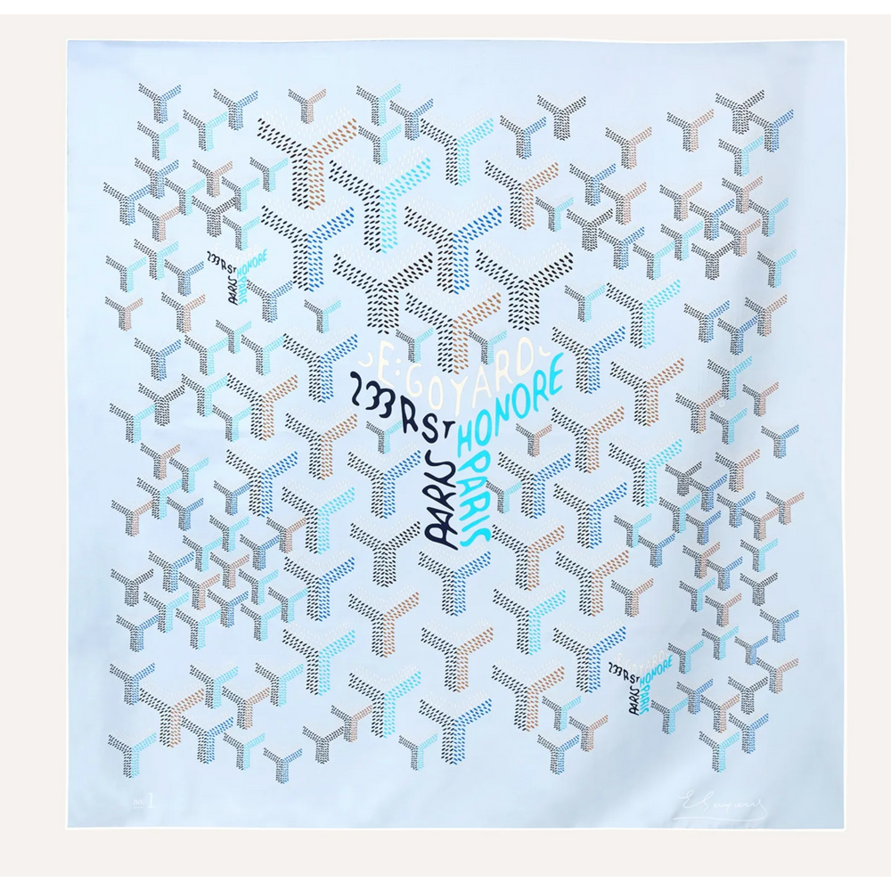 Goyard No.1  'Polar Blue Silk' Scarf