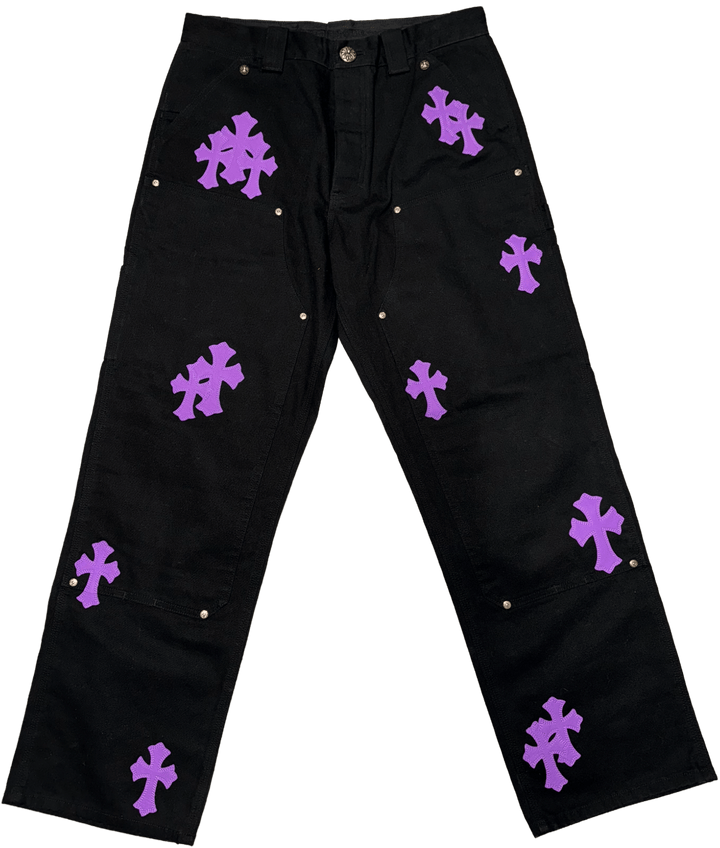 Chrome Hearts 'Purple' Cross Patch Carpenter Pants