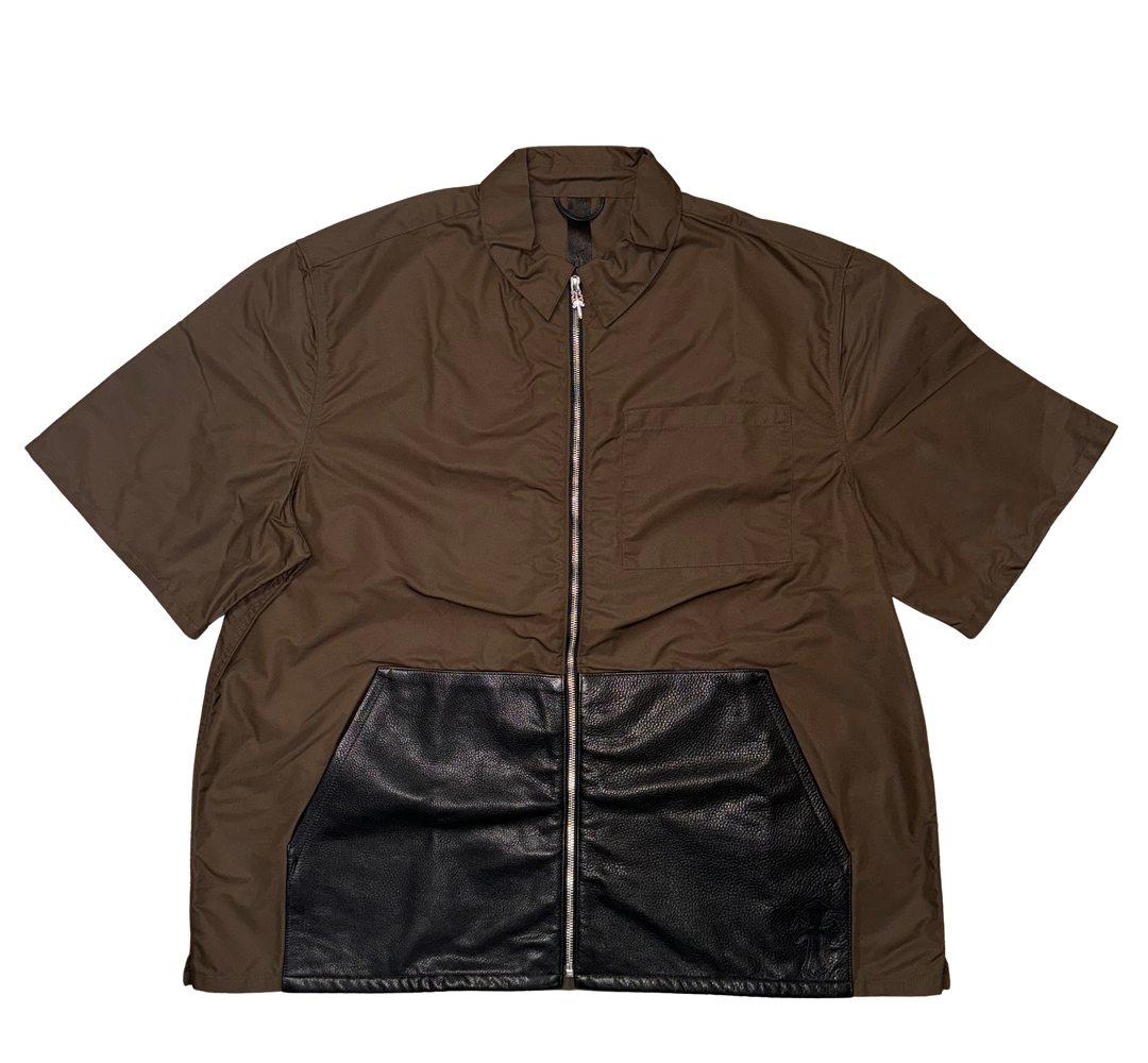 Chrome Hearts 'Brown' Leather Pocket Zip Shirt