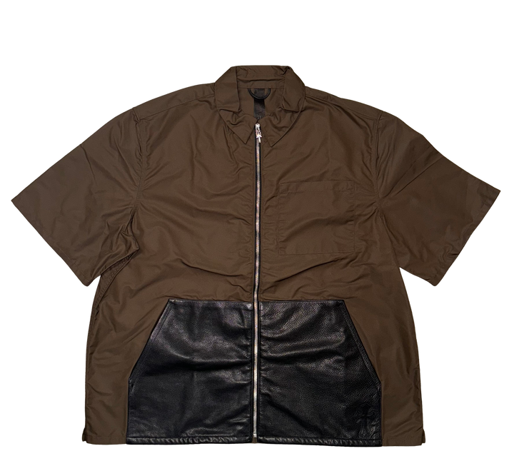 Chrome Hearts 'Brown' Leather Pocket Zip Shirt