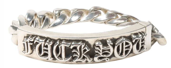 Chrome Hearts 'Fuck You' Cuban Link ID Bracelet