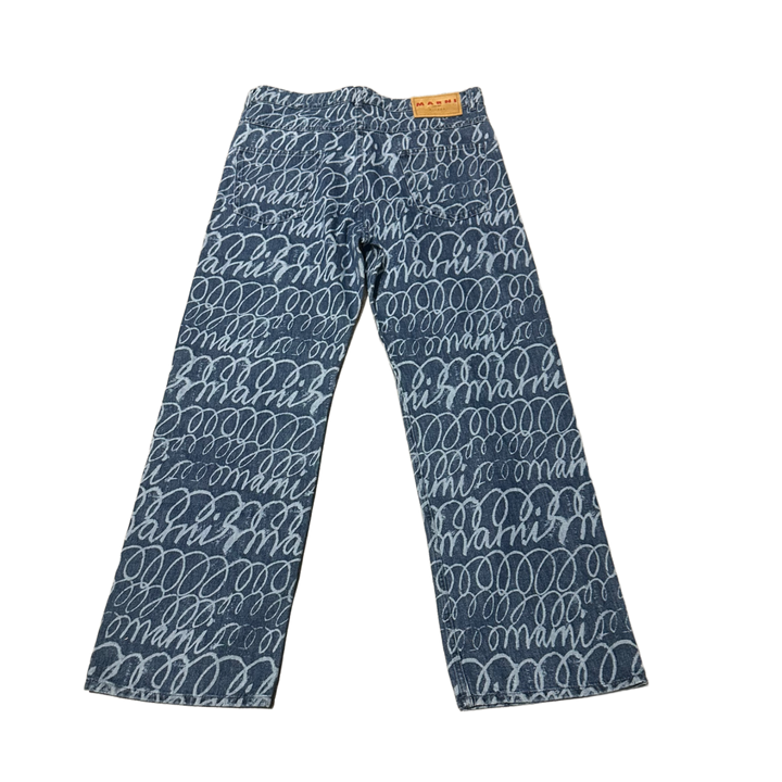 Marni Handwriting Print Straight Jeans
