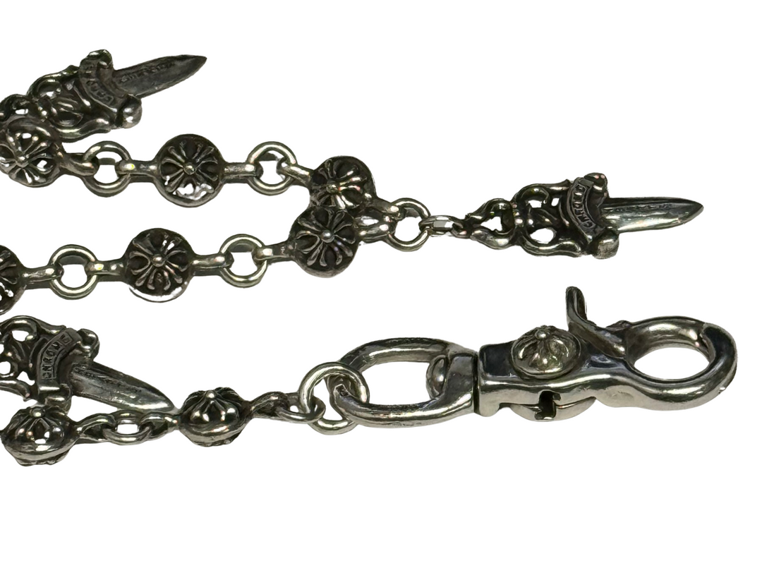 Chrome Hearts 'Crossball Dagger Charm' 30in Double Clip Wallet Chain