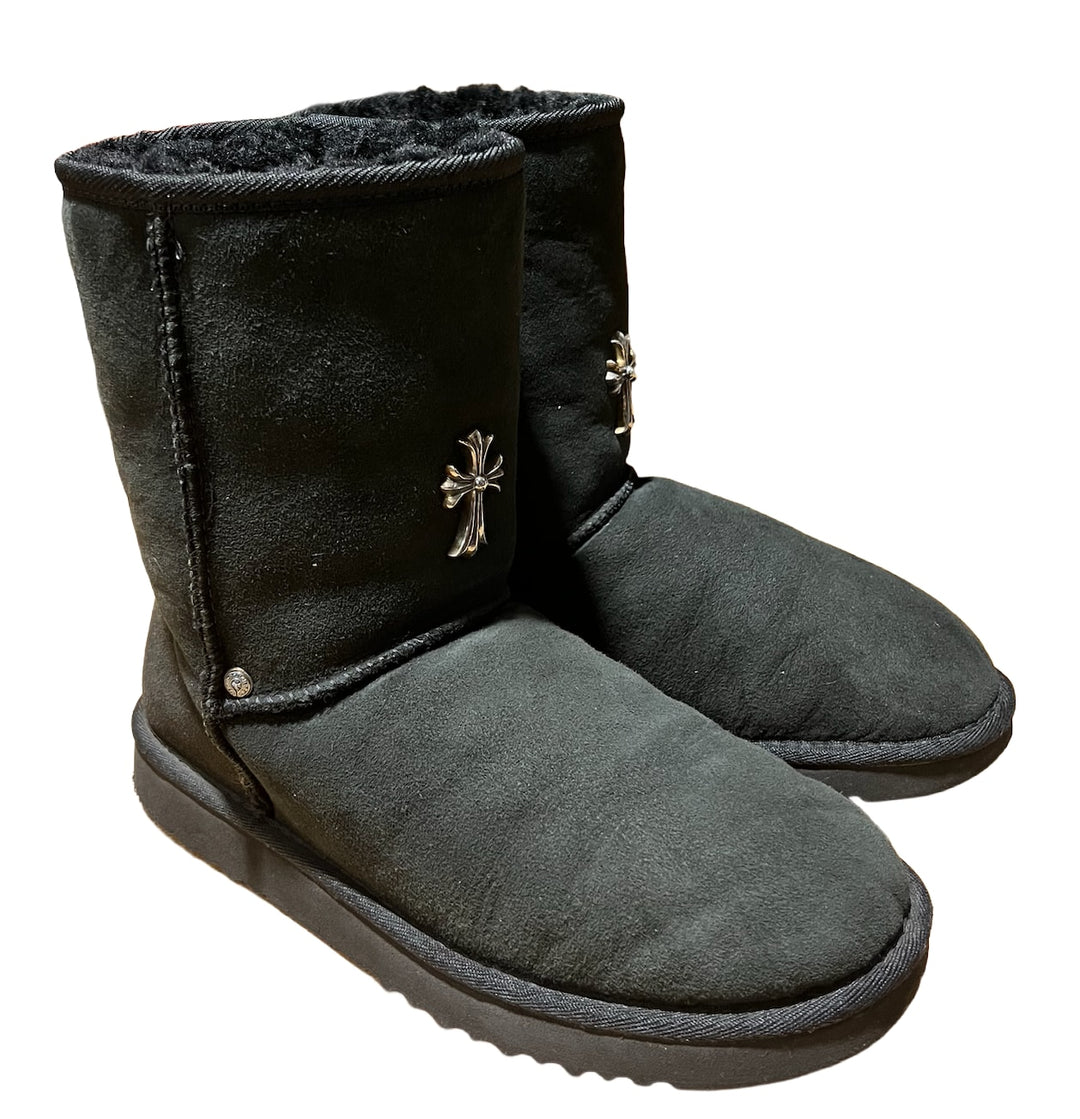 Chrome Hearts Ugg 'Silver Hardware' Black Boot
