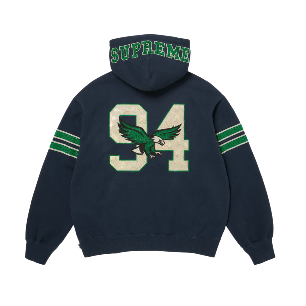 Supreme 'Navy' Rhinestone Eagle Hoodie