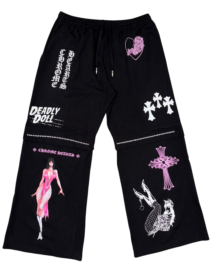 Chrome Hearts Deadly Doll 'Sugar Jones' Black Sweatpants