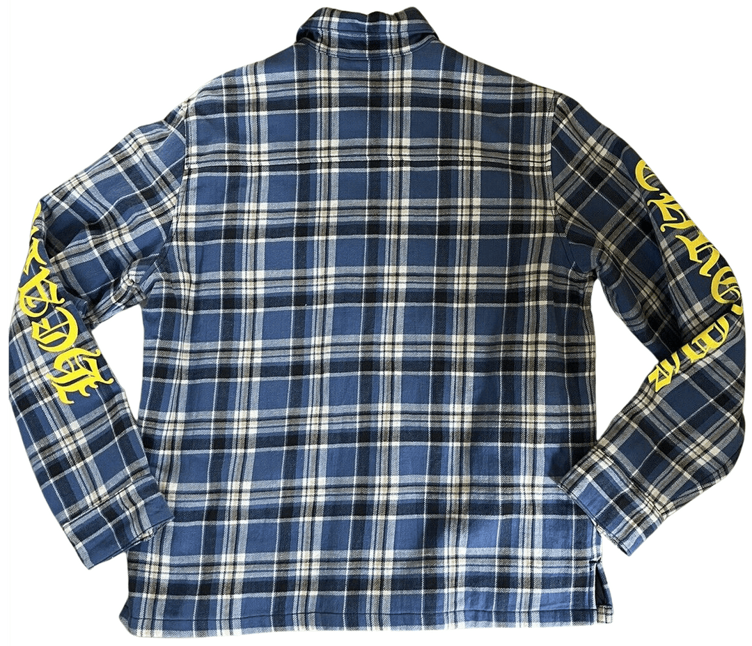 Chrome Hearts 'Yellow Logo' Blue Plaid Flannel Jacket