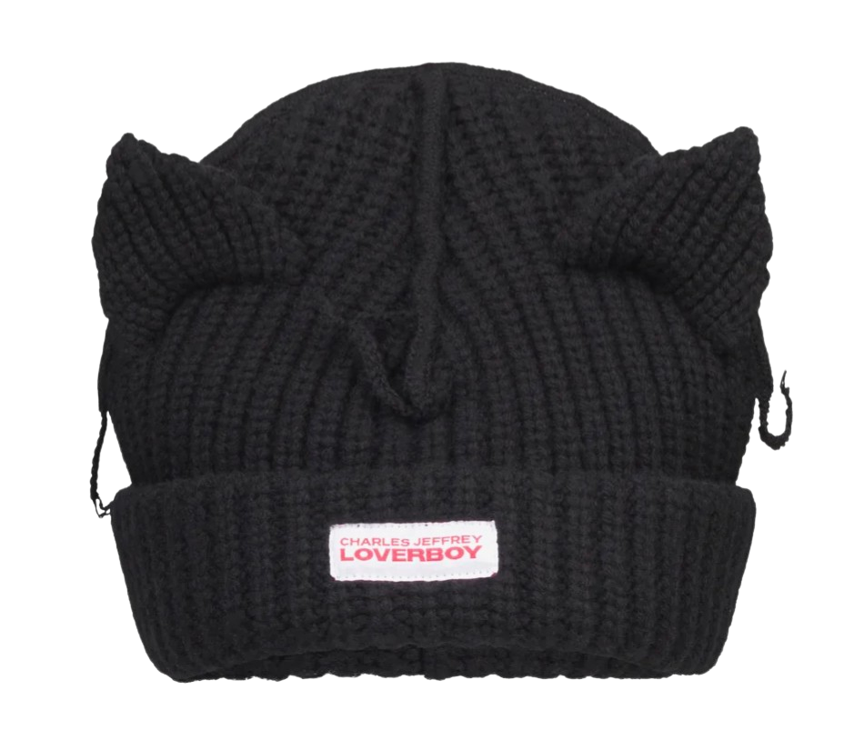 Charles Jefferey Loverboy 'Chunky Ears' Black Beanie