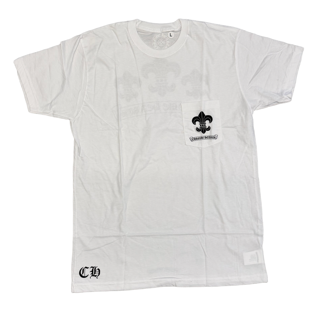 Chrome Hearts 'Triple Fleur' White Pocket Tee